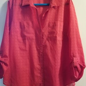 Roll tab button down blouse